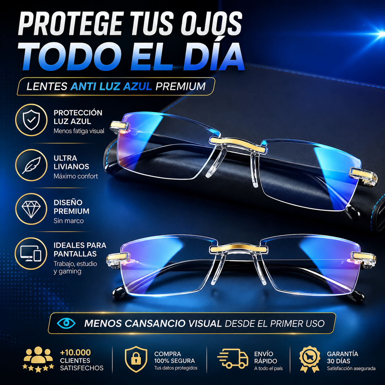 2x1 Gafas TR90 Irrompibles + Estuche y Paño – Máxima Comodidad y Estilo en Cada Mirada