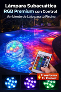 Lámpara Subacuática RGB Premium con Control – Ambiente de Lujo para tu Piscina