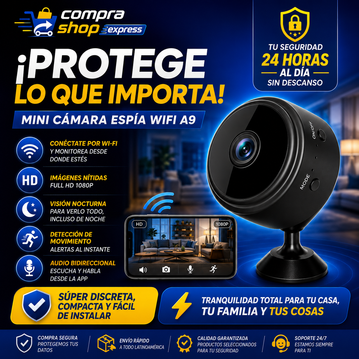 Mini Cámara PRO Espía 4K